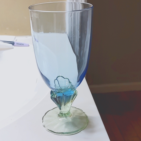 Borimoli Rocco Bahia blue green glasses 7 7 1/2 inch set - Picture 8 of 8